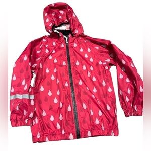 H&m Girls Pink Raincoat size 7-8 - Removeable Hood